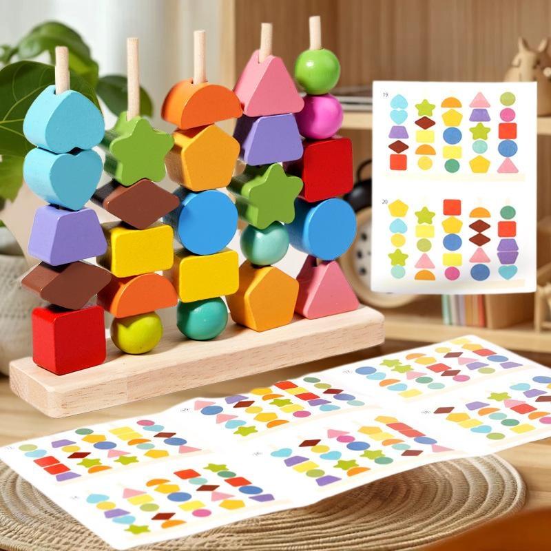 Wooden Blocks Stacking - Early Learning Montessori Toys; Wooden Stacking