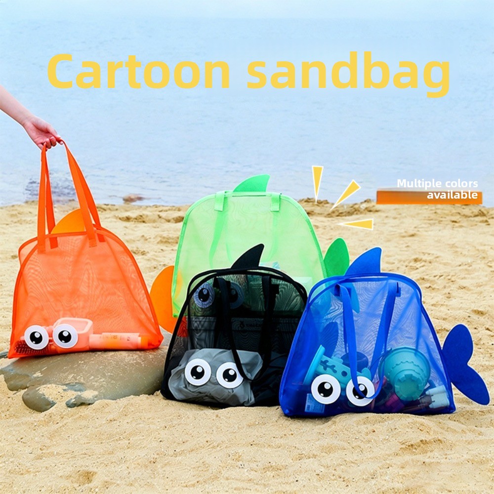 Kids Toys Bag - Kids Mesh Beach Bags Colorful Cartoon