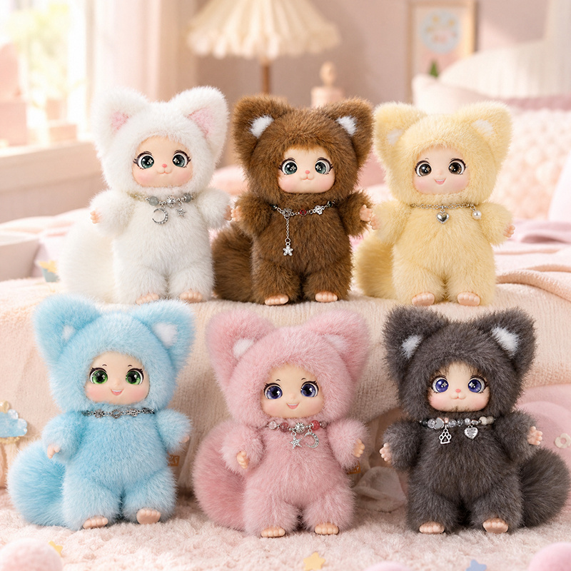 Kids Toys Bag - 18cm New Cute Family Fox Plush