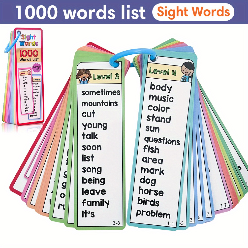 Educational Flash Card - 1000 Sight Words Flash Cards for