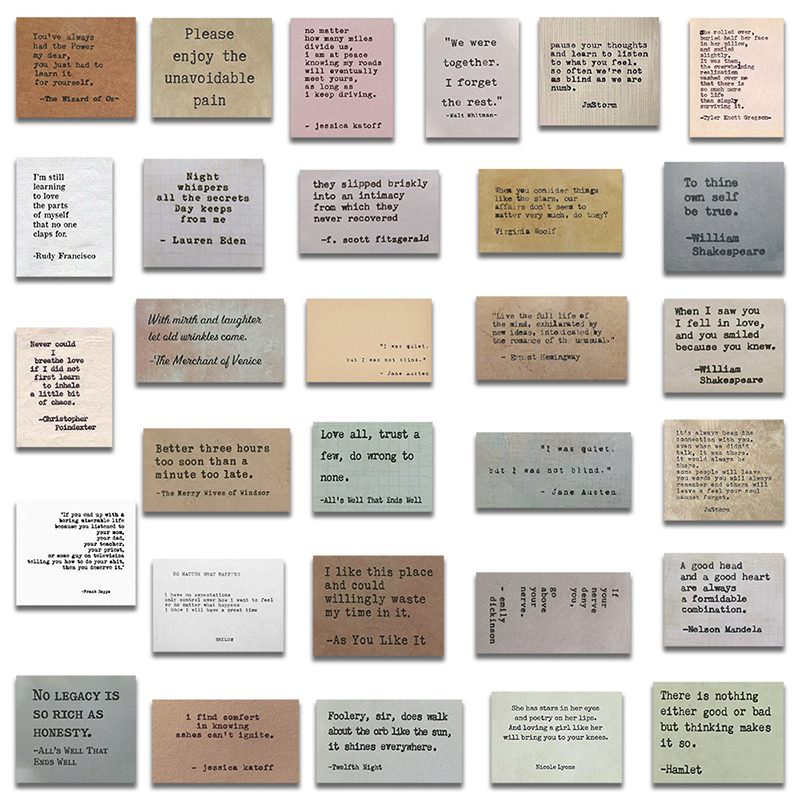 Kids Toys Quotes - 60Pcs Vintage Notes Celebrity Quotes Graffiti