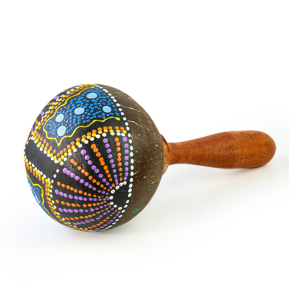 Kids Toys Indonesia - Natural Coconut Shell Sand Hammer Kids