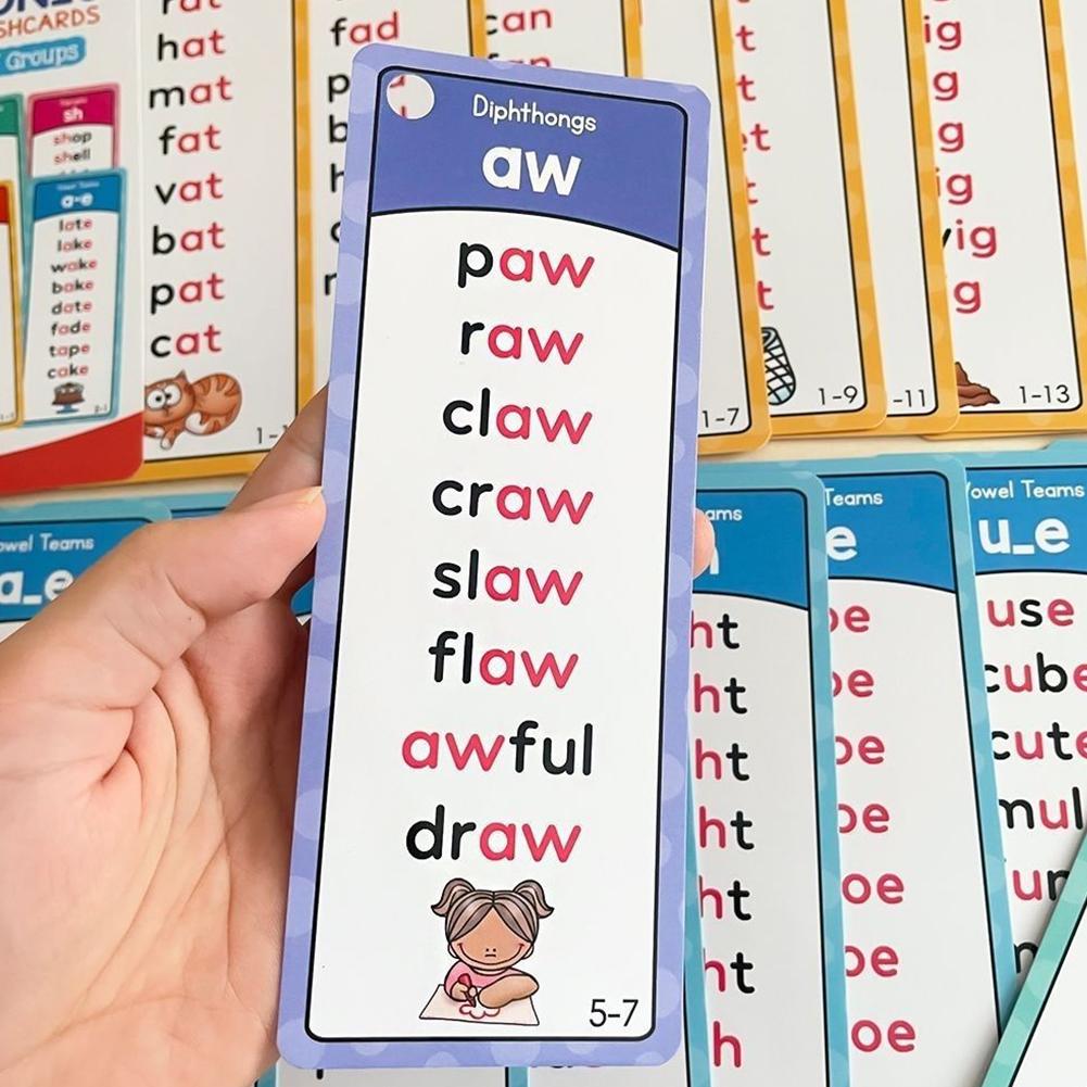 Educational Flash Card - 117 Groups Phonics Flashcards for Kids
