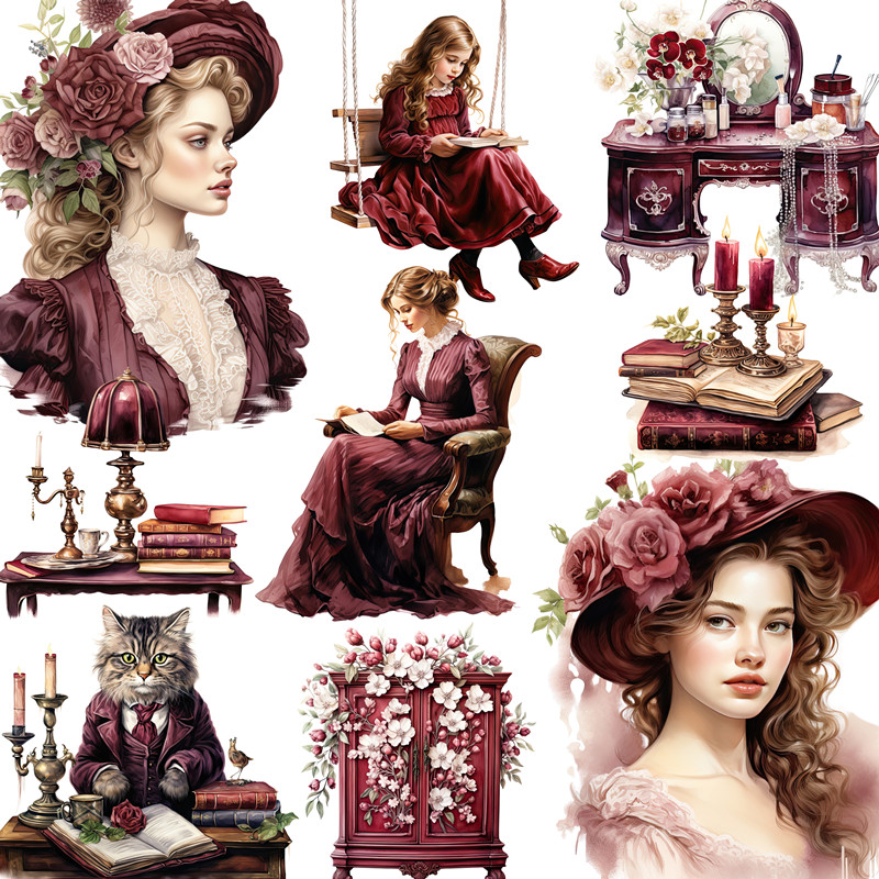 Kids Toys Victoria - Retro Victoria Lady Stickers Crafts And