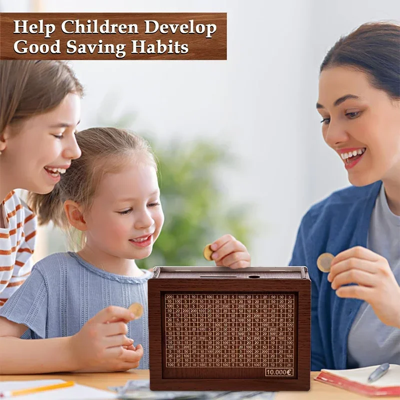 Saving Goal Wooden Money Bank  - Kids Toys Drawers 评论和价格