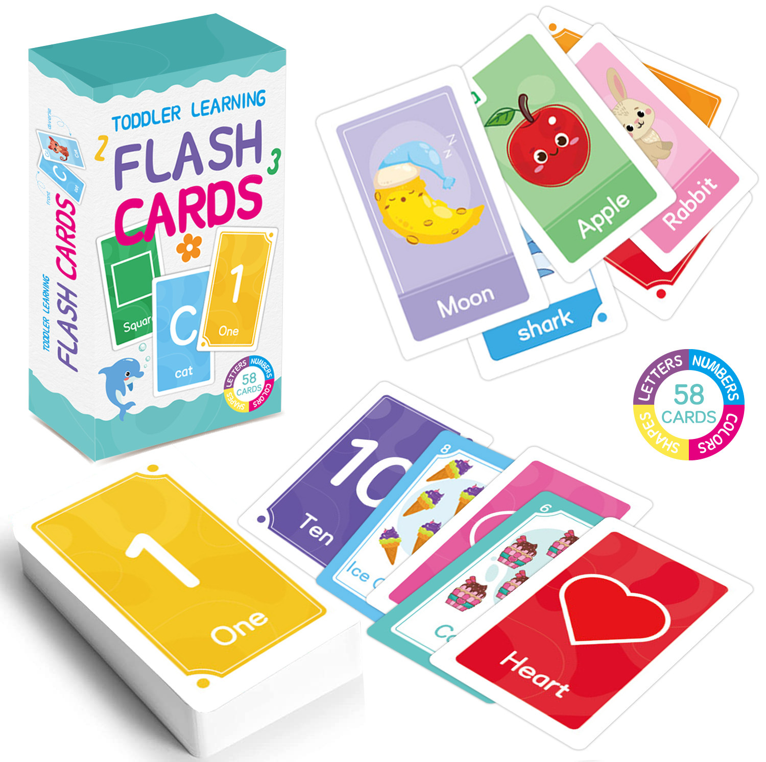 58 Pcs ABC Alphabet Flashcards - Educational Flash Card 评论和价格