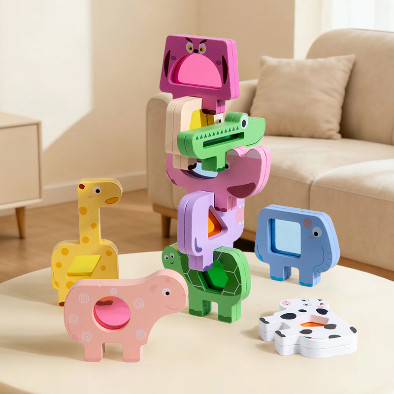 Wooden Animal Acrylic Stacking - Wooden Blocks Stacking 评论和价格