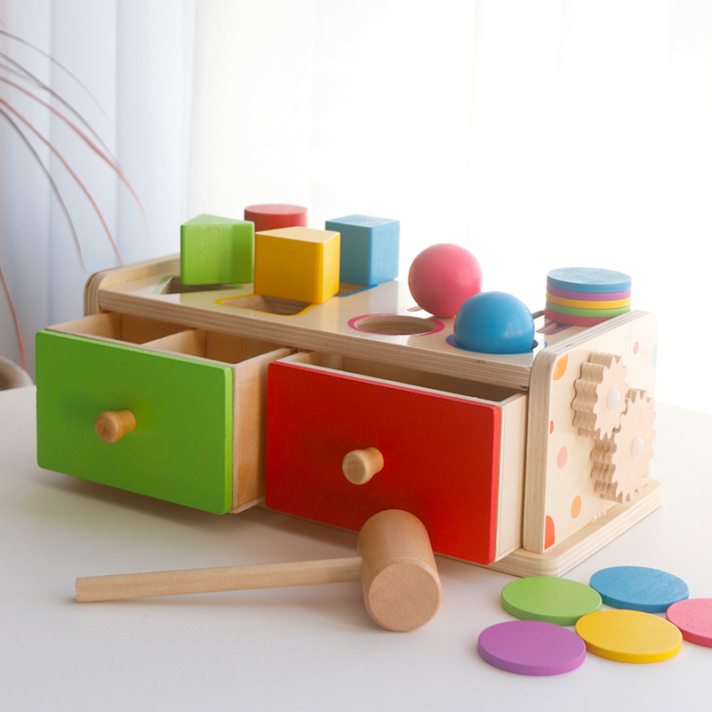Montessori Wooden Sorting Stac - Kids Toys Drawers 评论和价格