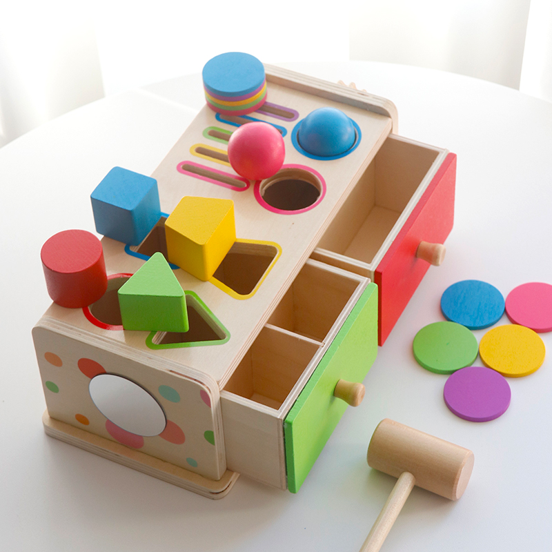 Montessori Wooden Sorting Stac - Kids Toys Drawers 评论和价格