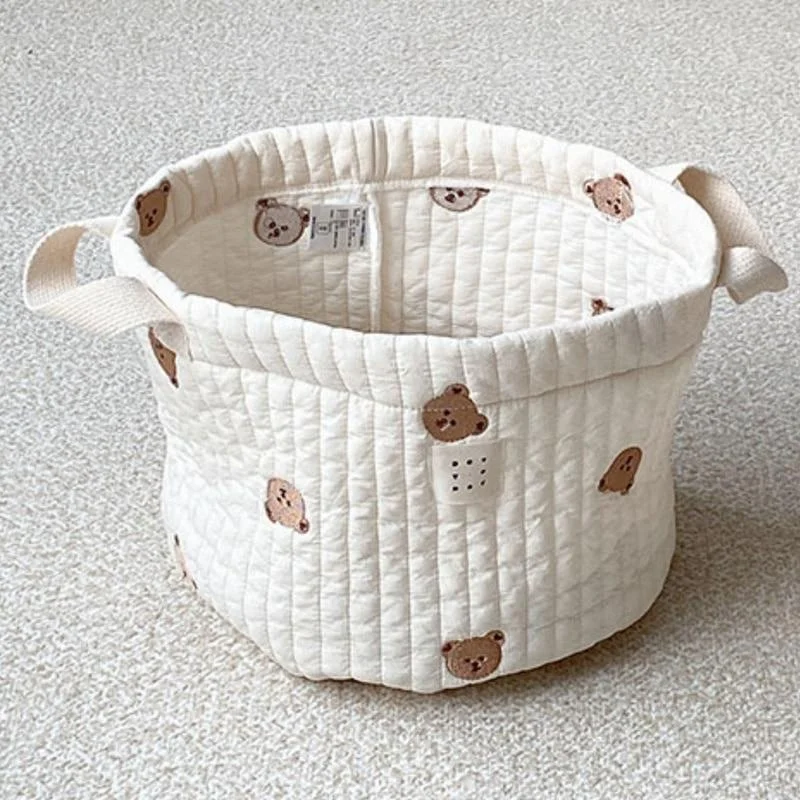 Cute Bear Embroidery Diaper Ba - Kids Toys Basket 评论和价格