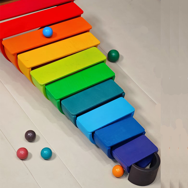 Wooden Rainbow Block Colorful  - Wooden Blocks Stacking 评论和价格