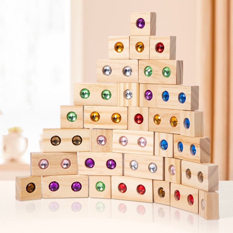 DIY Blocks Sparkling Acrylic T - Wooden Blocks Stacking 评论和价格