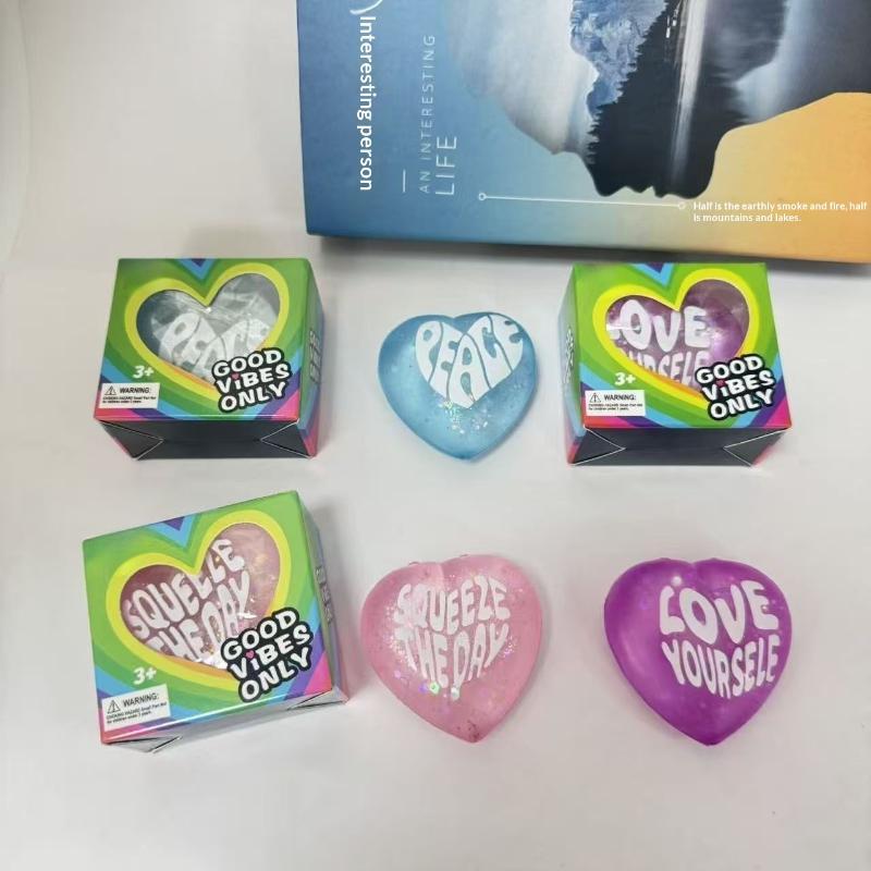 1pcs Glitter Heart Shaped Sque - Kids Toys Quotes 评论和价格