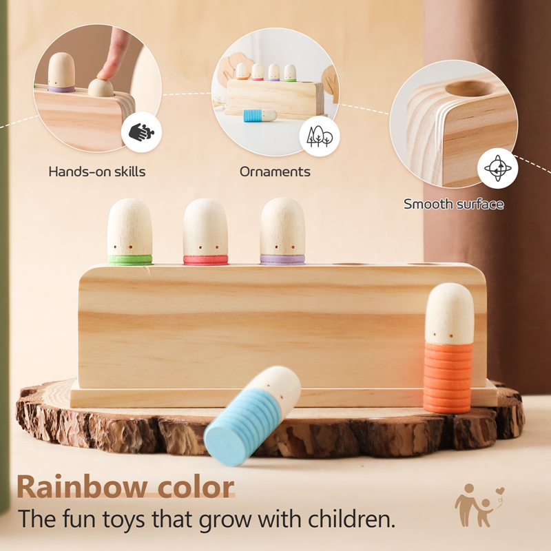 Montessori Toys Baby Wooden Bo - Wooden Blocks Stacking 评论和价格