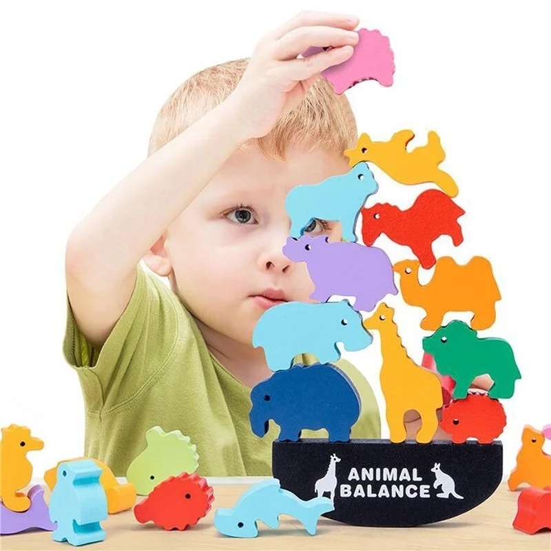 Wooden Balance Blocks Toys For - Wooden Blocks Stacking 评论和价格