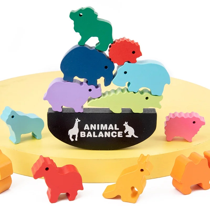 Wooden Balance Blocks Toys For - Wooden Blocks Stacking 评论和价格