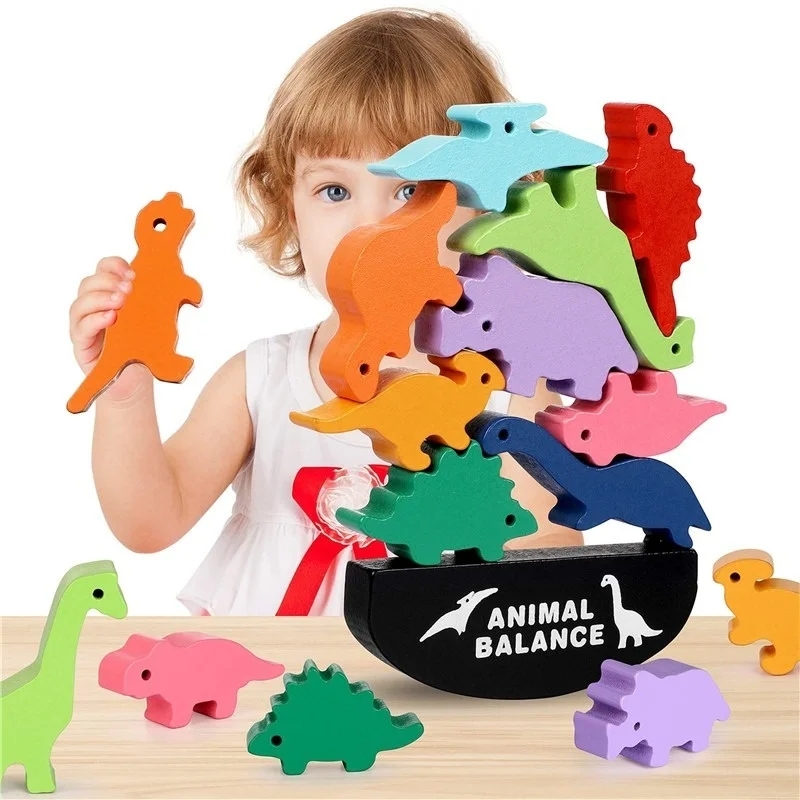 Wooden Balance Blocks Toys For - Wooden Blocks Stacking 评论和价格