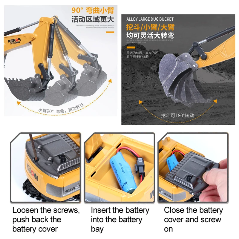 RC Excavator 2.4Ghz 6 Channel  - Kids' Toys Channel 评论和价格