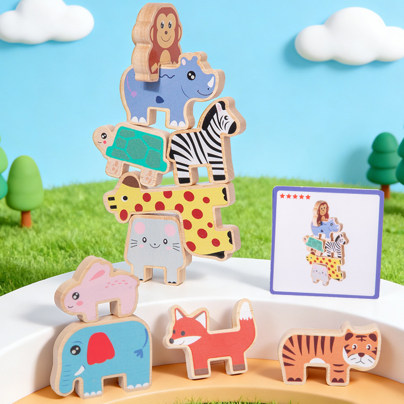 Wooden Animal Stacking Blocks  - Wooden Blocks Stacking 评论和价格