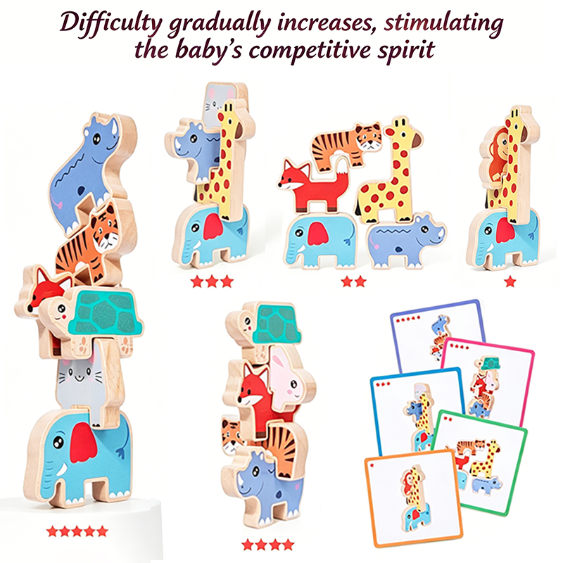 Wooden Animal Stacking Blocks  - Wooden Blocks Stacking 评论和价格