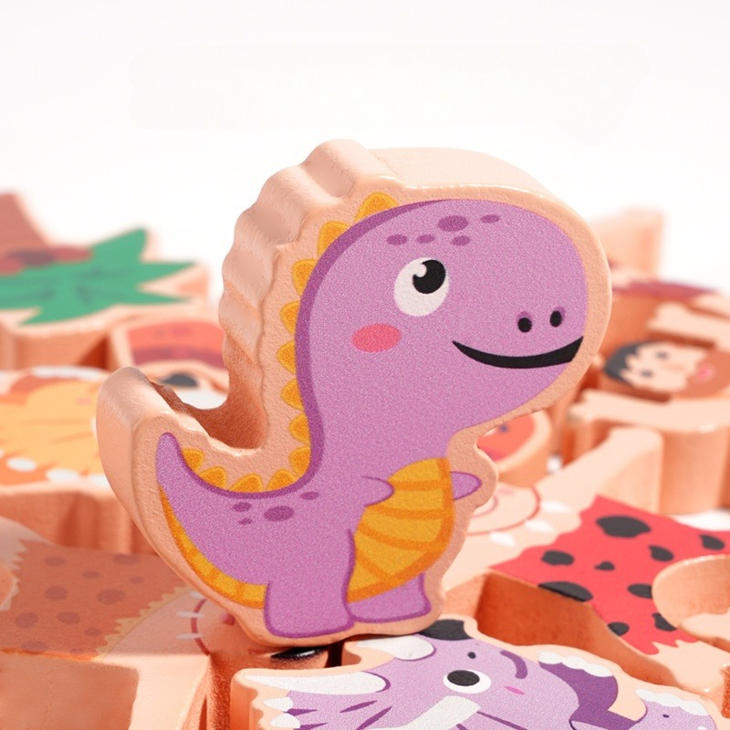 Primitive Dinosaur Balance Sta - Wooden Blocks Stacking 评论和价格