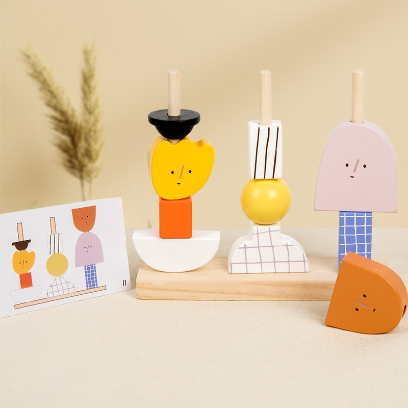 Montessori 3D Wooden Creative  - Wooden Blocks Stacking 评论和价格