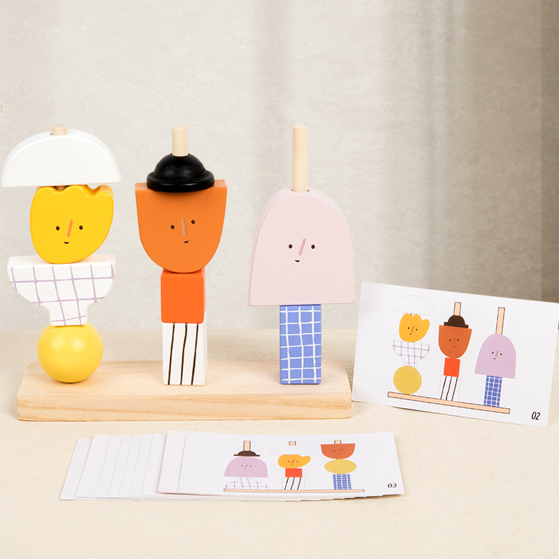 Montessori 3D Wooden Creative  - Wooden Blocks Stacking 评论和价格