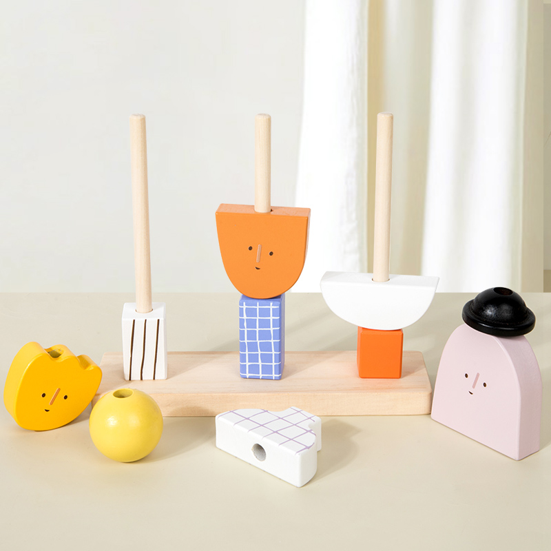 Montessori 3D Wooden Creative  - Wooden Blocks Stacking 评论和价格