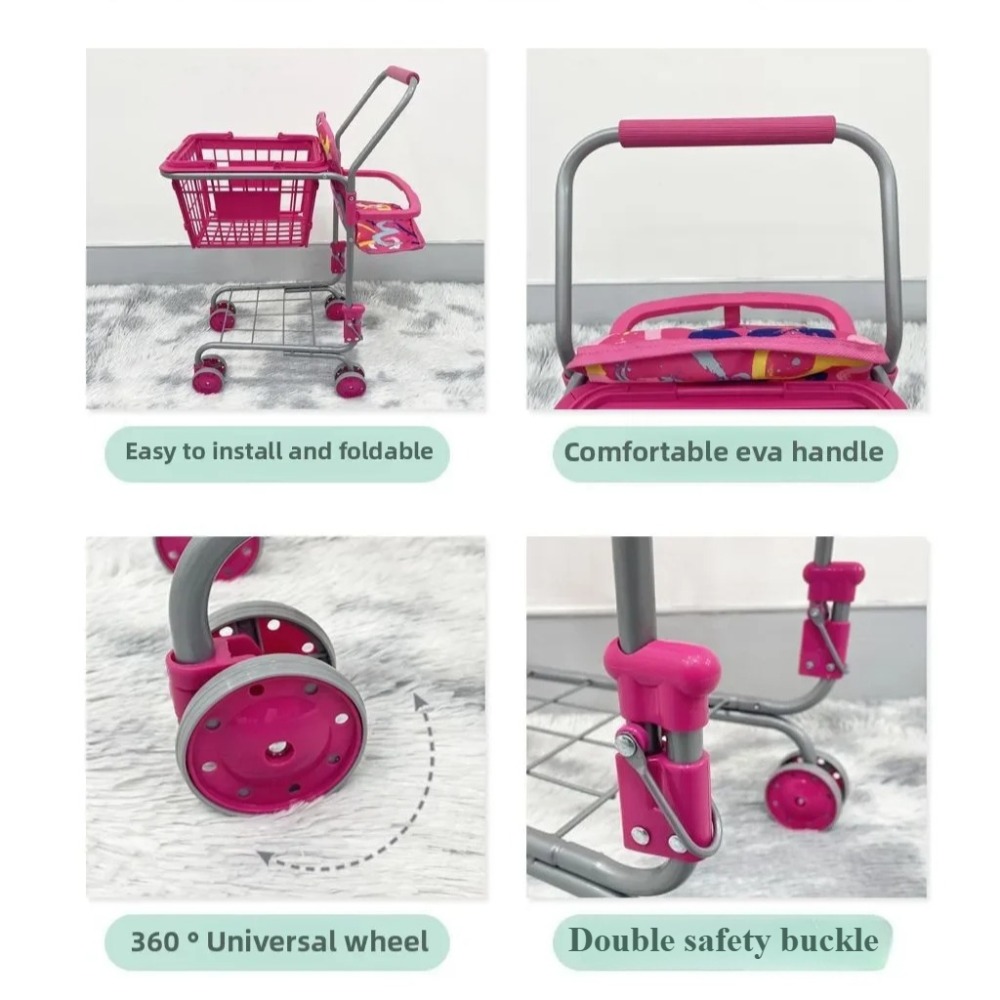 Baby Doll Shopping Cart for Gi - Kids Toys Basket 评论和价格