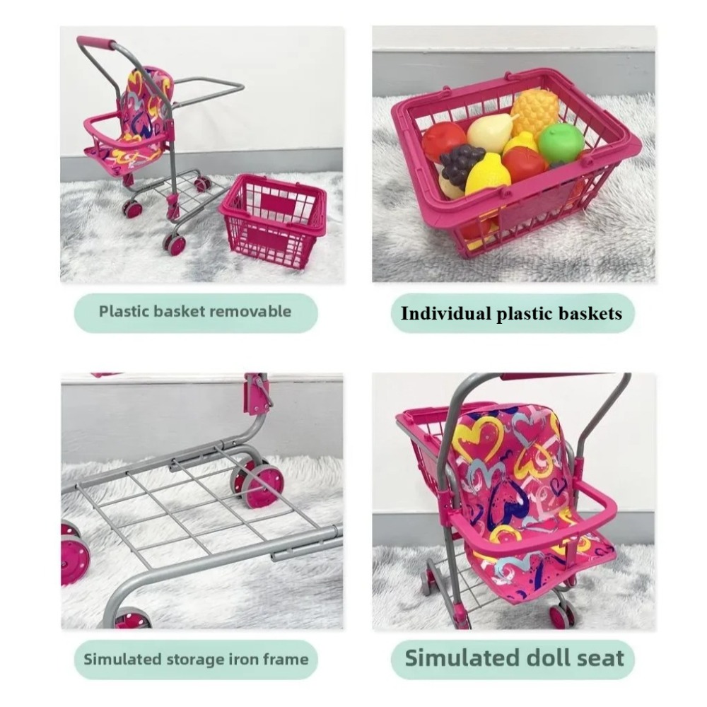 Baby Doll Shopping Cart for Gi - Kids Toys Basket 评论和价格