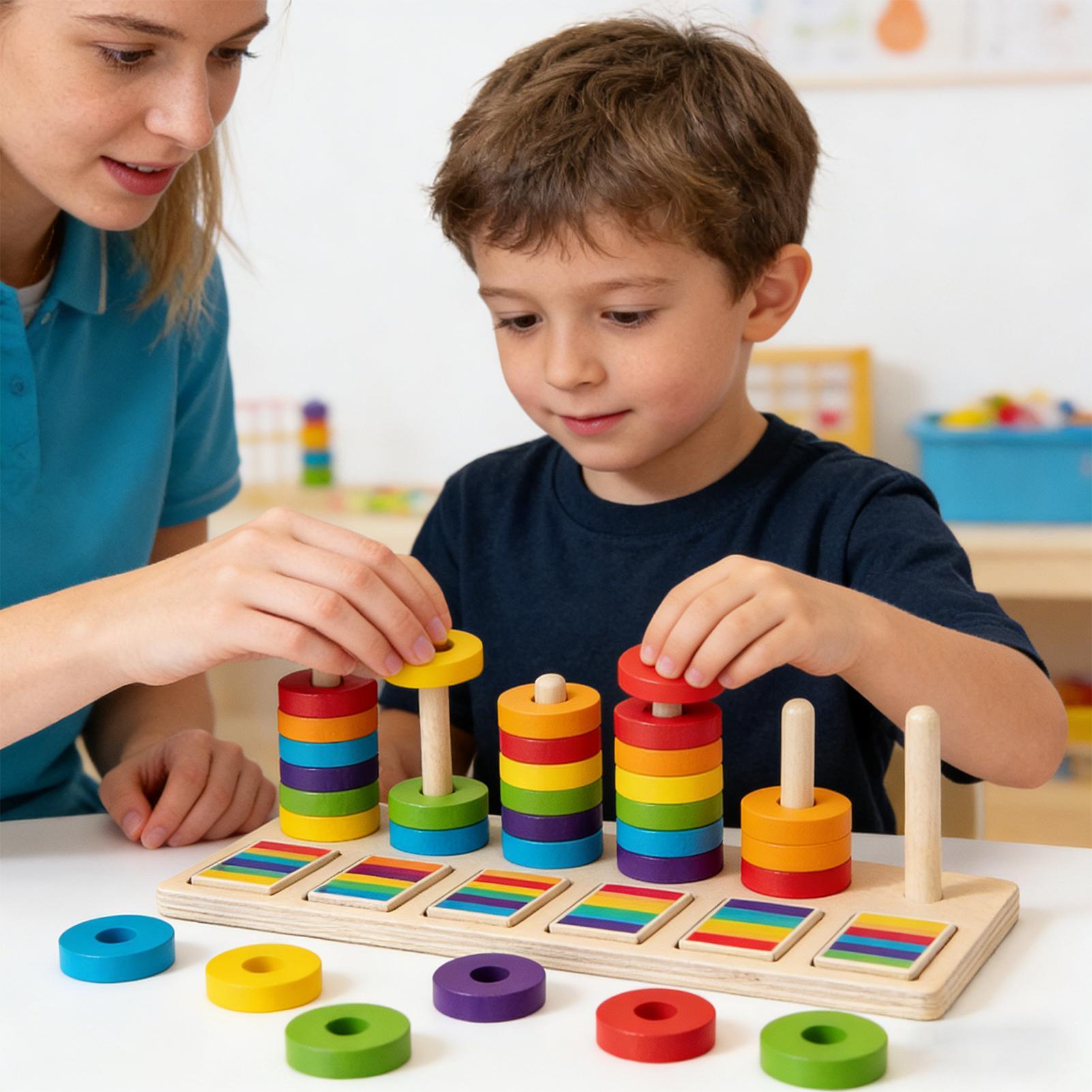 Wooden Stacking Toys Education - Wooden Blocks Stacking 评论和价格