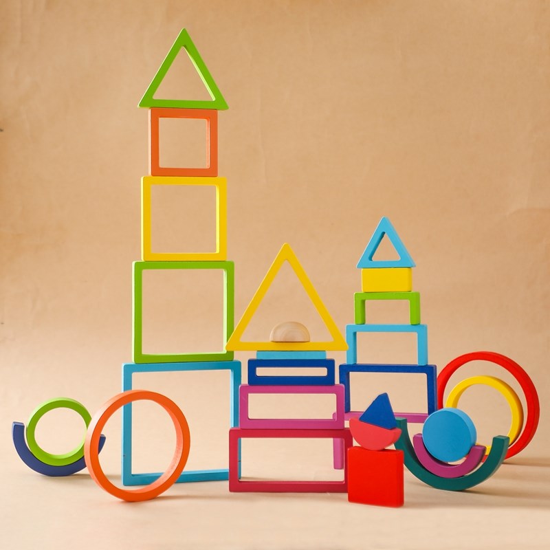 Montessori Wooden Block Toys B - Wooden Blocks Stacking 评论和价格