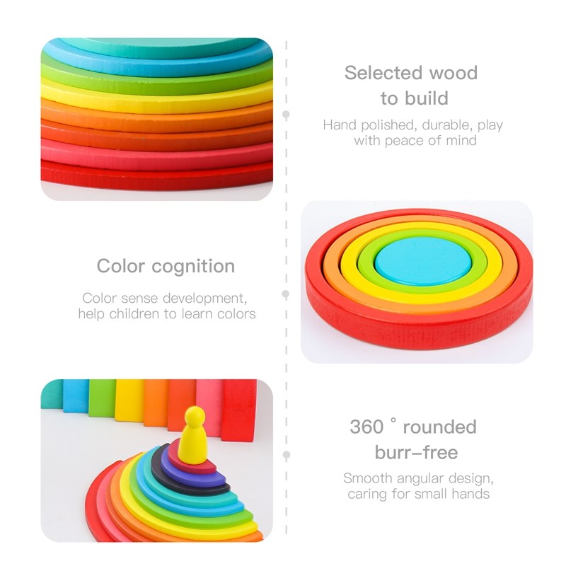 Montessori Wooden Block Toys B - Wooden Blocks Stacking 评论和价格