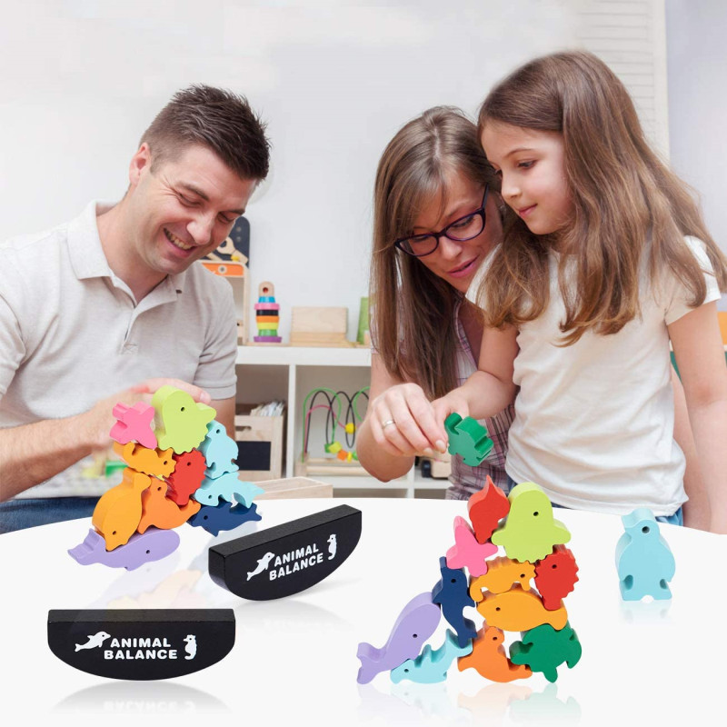 New Children Montessori Wooden - Wooden Blocks Stacking 评论和价格
