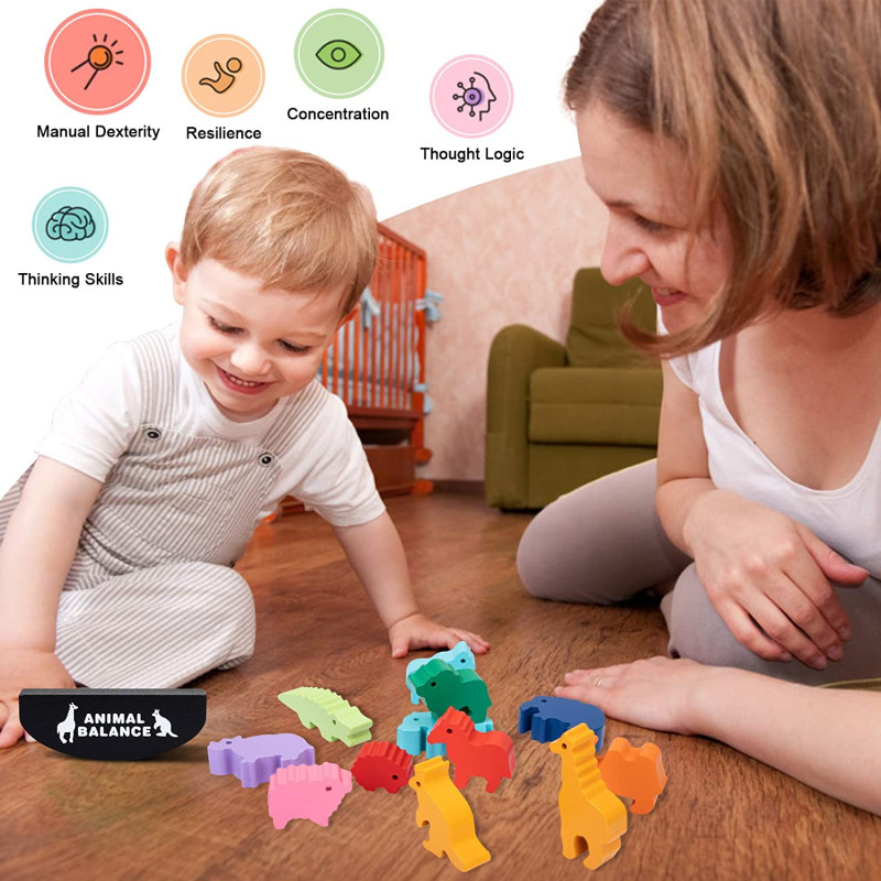 New Children Montessori Wooden - Wooden Blocks Stacking 评论和价格