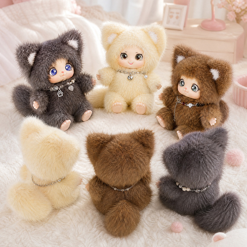 18cm New Cute Family Fox Plush - Kids Toys Bag 评论和价格