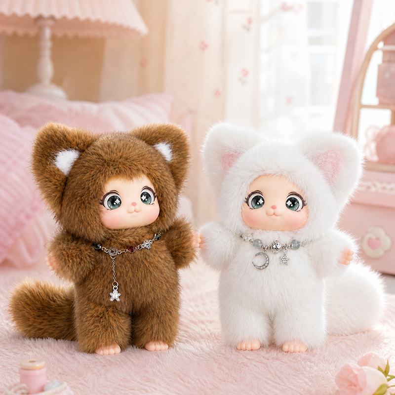 18cm New Cute Family Fox Plush - Kids Toys Bag 评论和价格