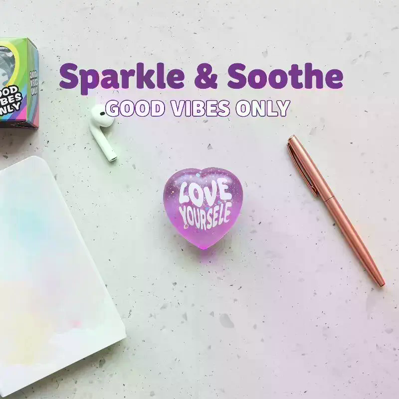 Soft Glitter Heart Squeeze Toy - Kids Toys Quotes 评论和价格