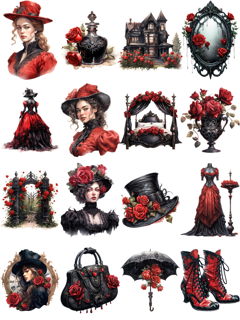 Victoria Black Rose Stickers C - Kids Toys Victoria 评论和价格