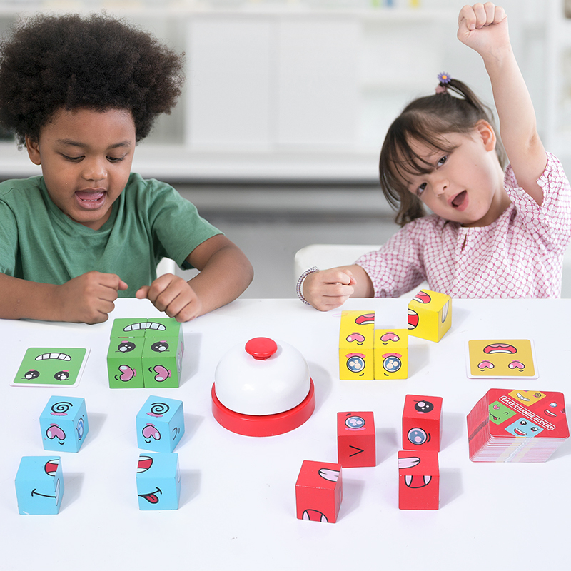 Kids Face Change Cube Game Mon - Wooden Blocks Stacking 评论和价格