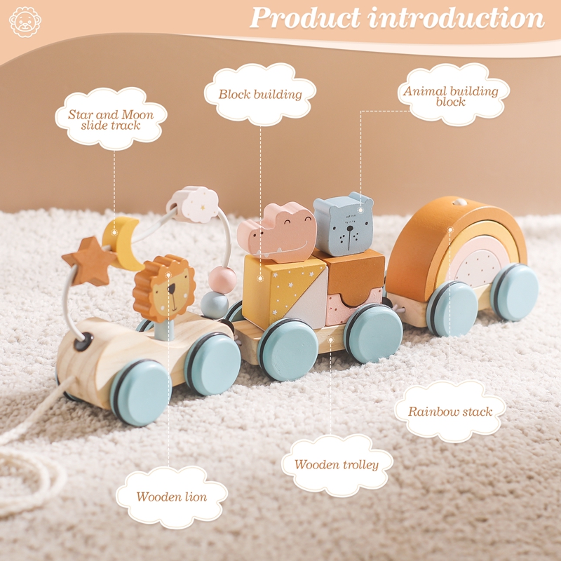 Wooden Montessori Toys Animal  - Wooden Blocks Stacking 评论和价格