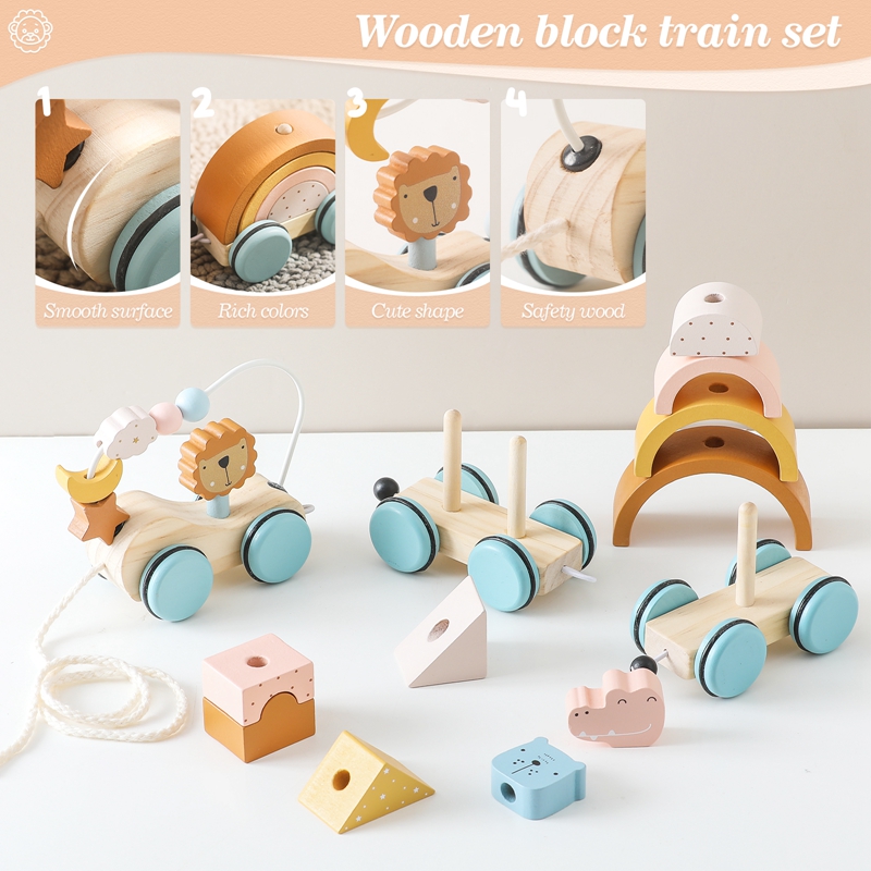Wooden Montessori Toys Animal  - Wooden Blocks Stacking 评论和价格