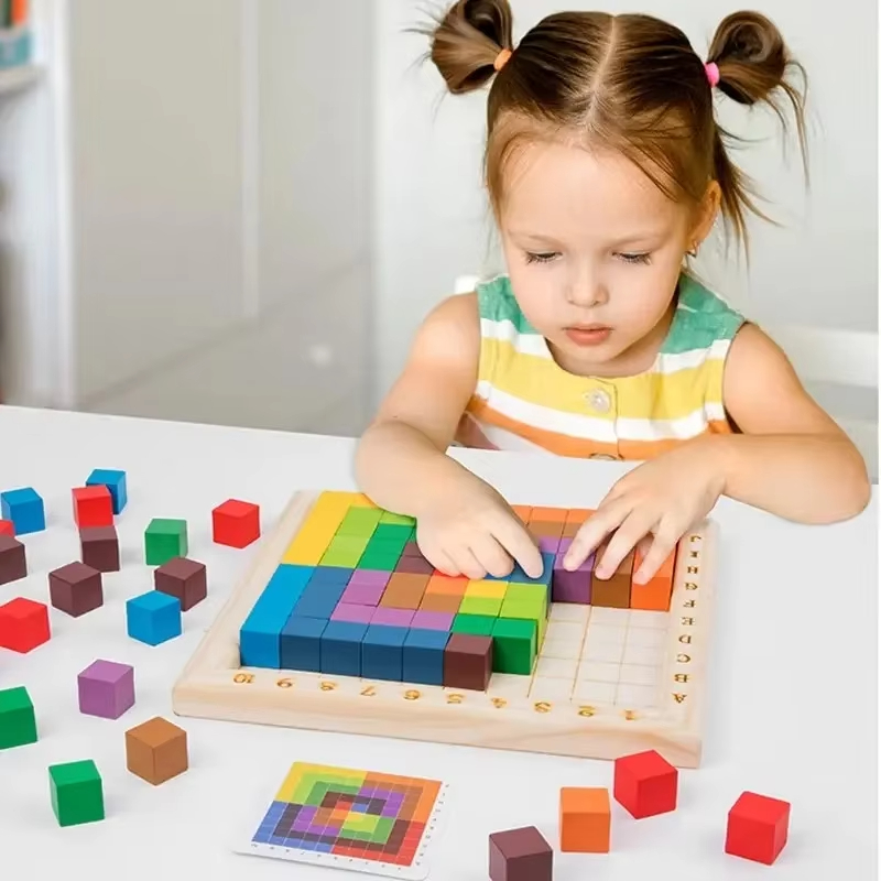Montessori Color Counting Buil - Wooden Blocks Stacking 评论和价格