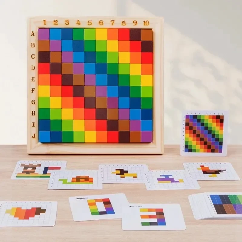 Montessori Color Counting Buil - Wooden Blocks Stacking 评论和价格