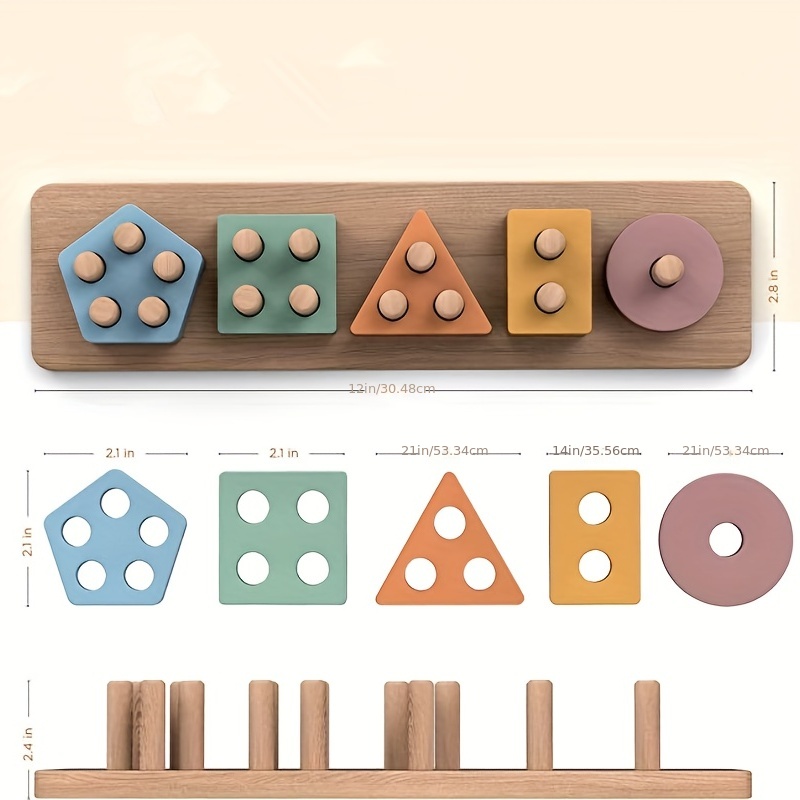 Montessori Toys For 18+ Months - Wooden Blocks Stacking 评论和价格