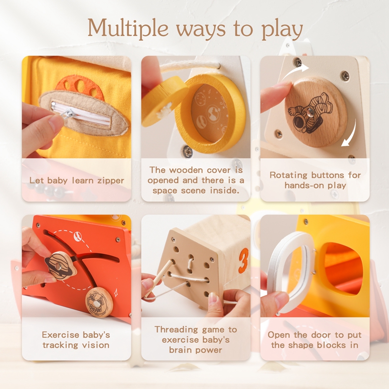 Kids Wooden Montessori Toys Th - Wooden Blocks Stacking 评论和价格