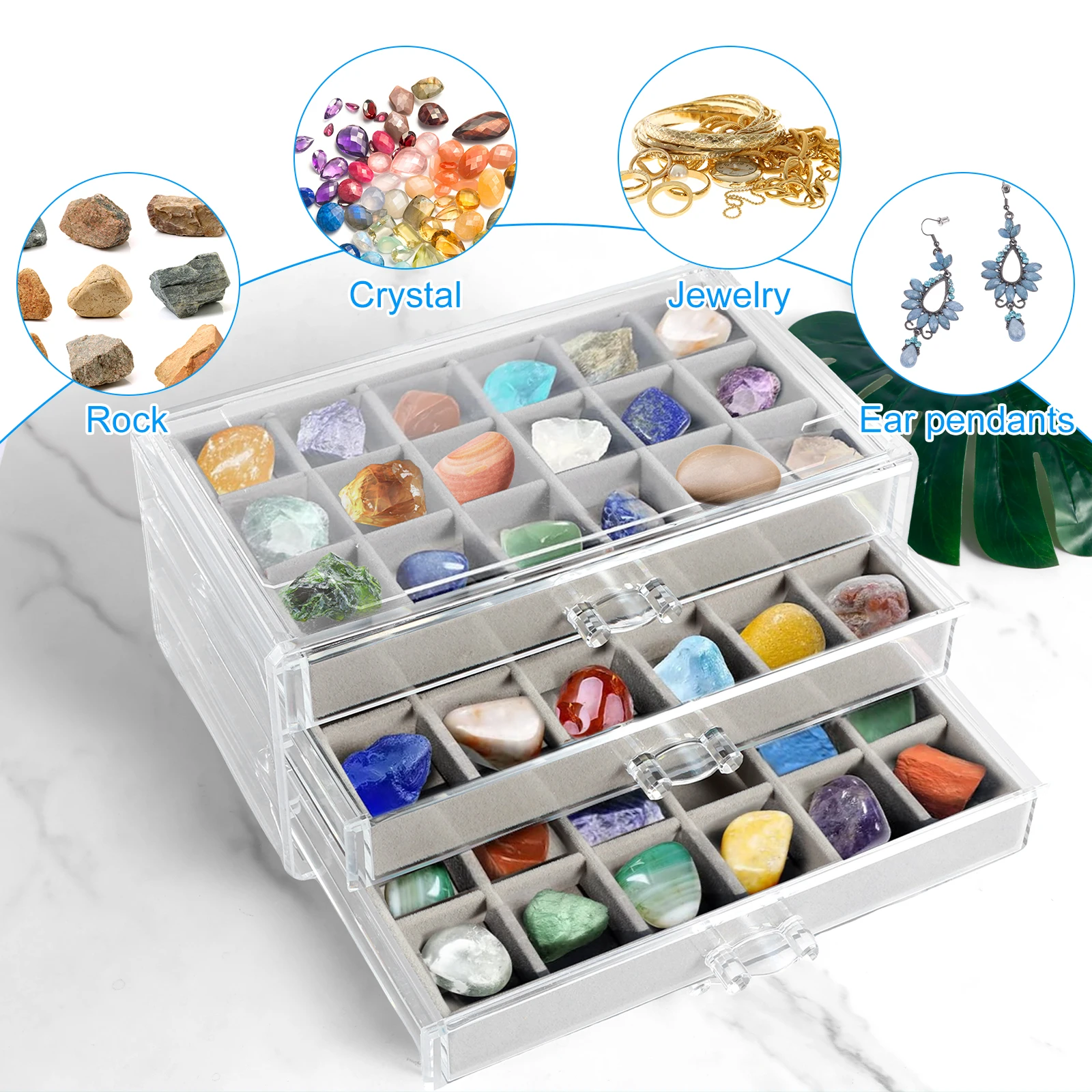 Rock Display Case 3 Drawers Ro - Kids Toys Drawers 评论和价格