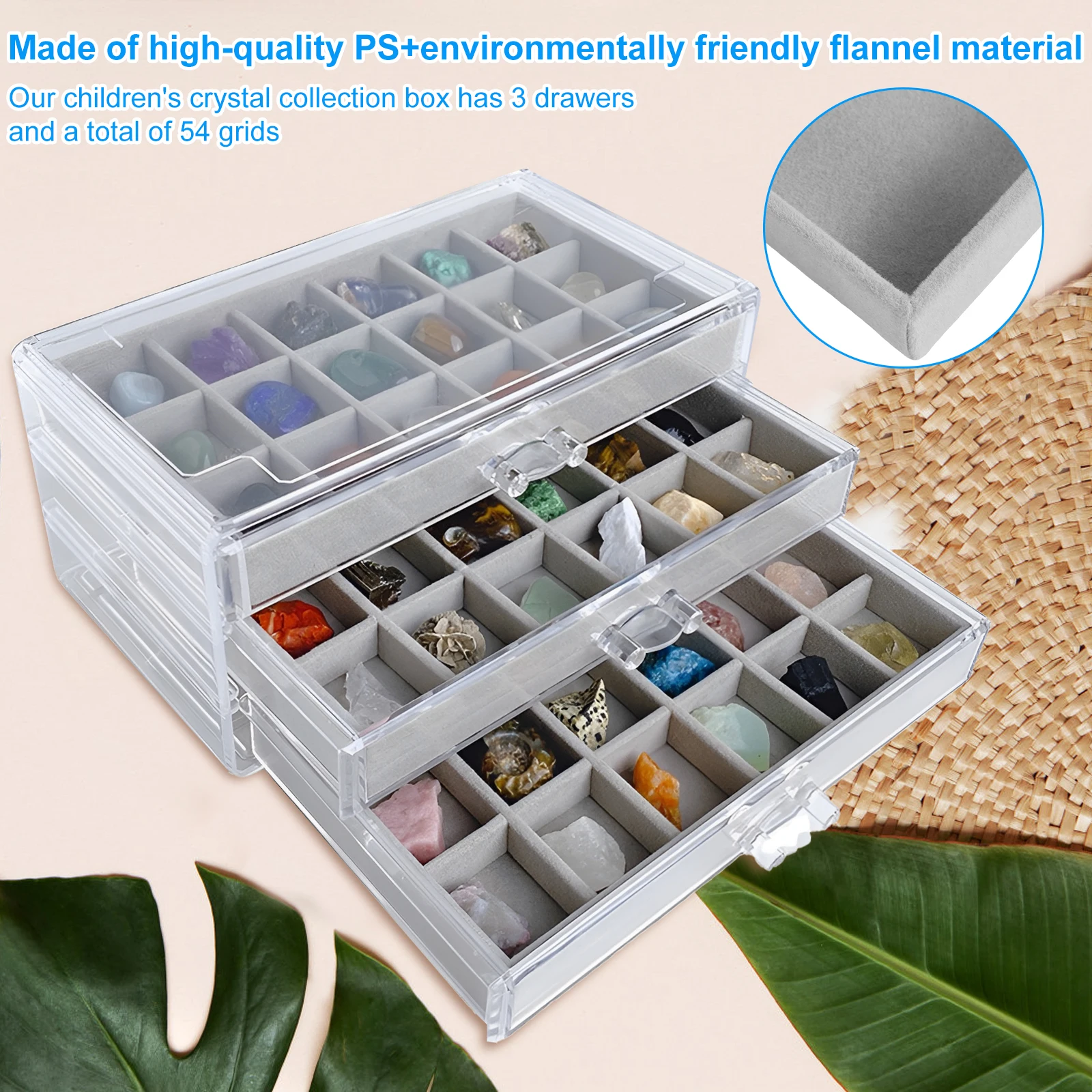 Rock Display Case 3 Drawers Ro - Kids Toys Drawers 评论和价格