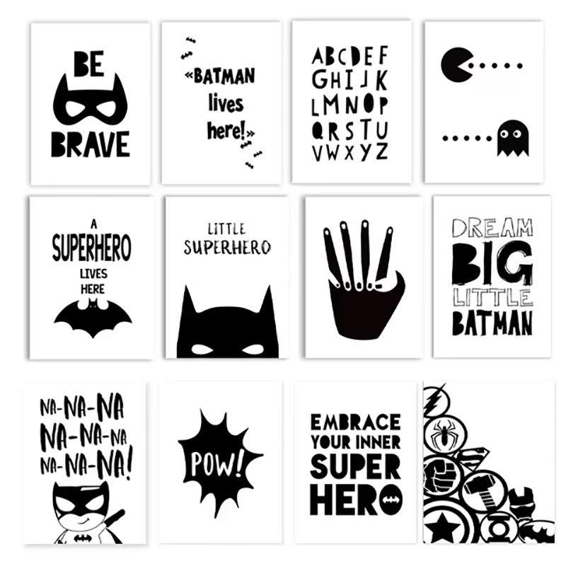 Black and White Superheroes Mi - Kids Toys Quotes 评论和价格